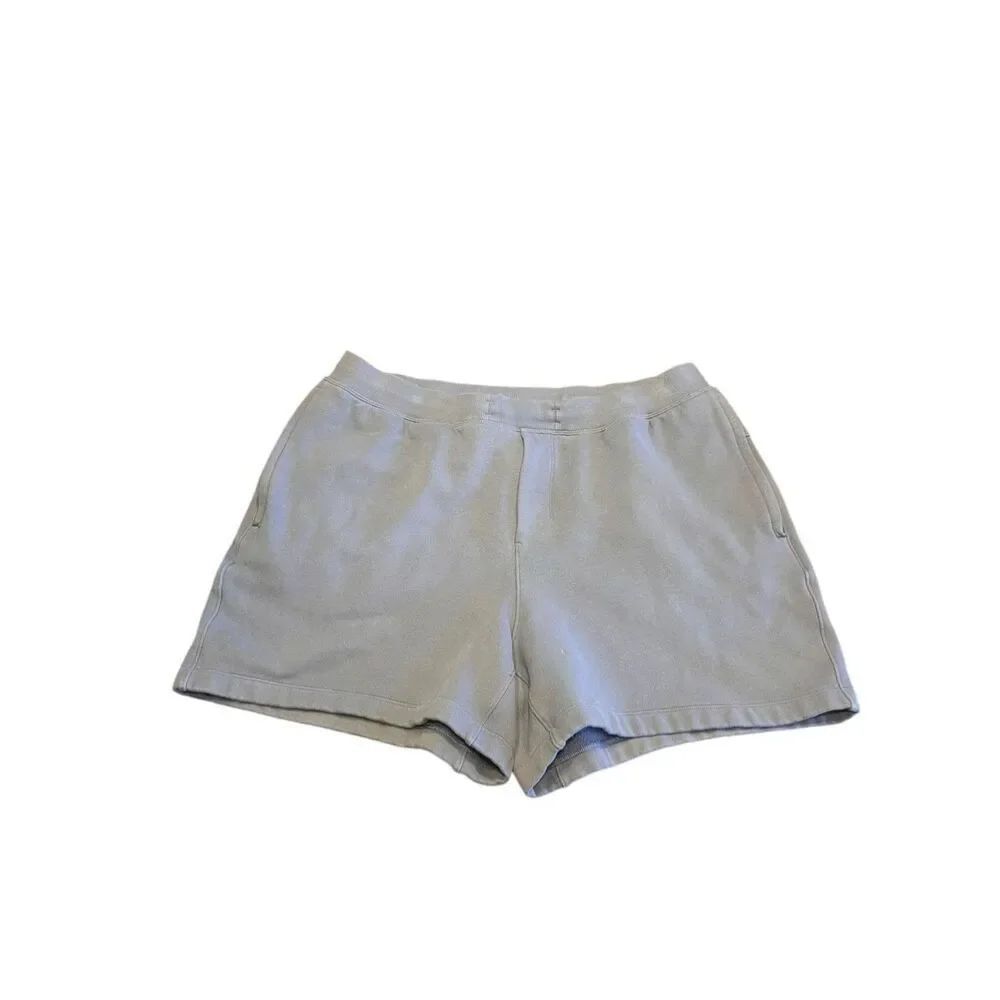 Lululemon Mens XL relaxed soft cotton light blue shorts 5’ inseam gym workout